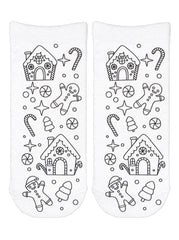 Gingerbread House Coloring Socks