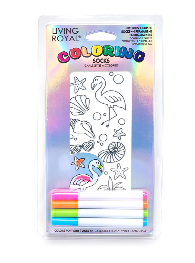 Beach Fun Coloring Socks