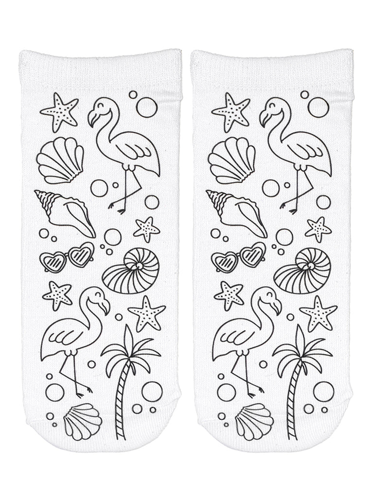 Beach Fun Coloring Socks