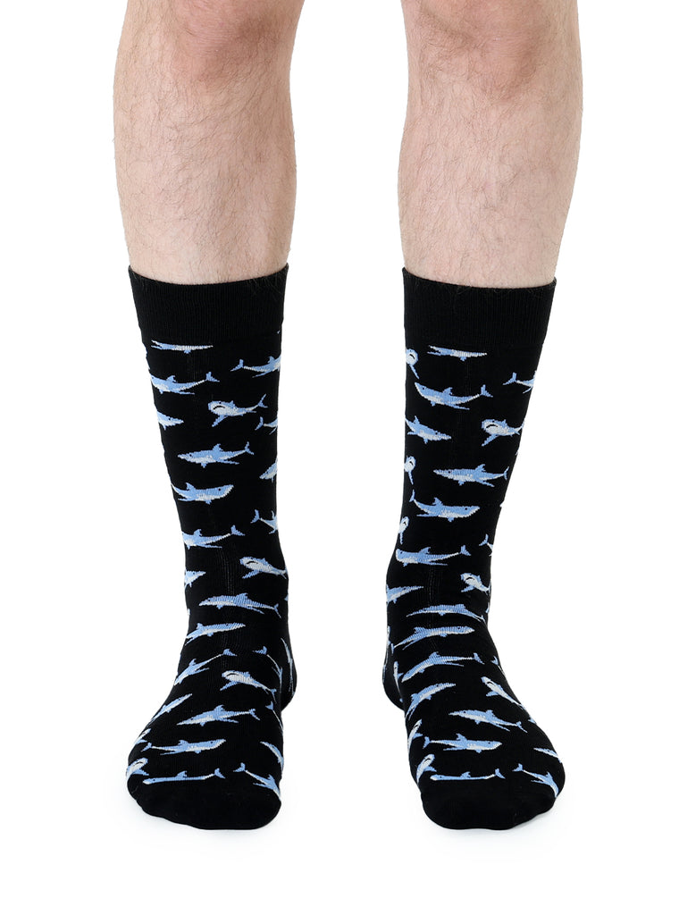 Shark Mens Bamboo Crew Socks
