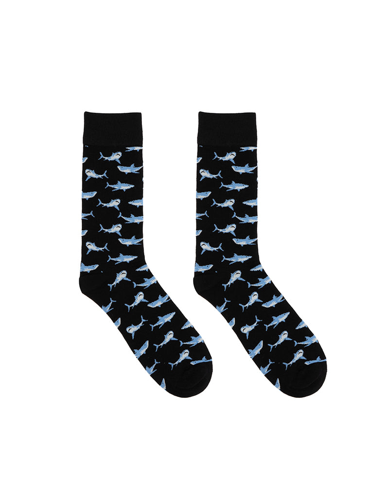 Shark Mens Bamboo Crew Socks