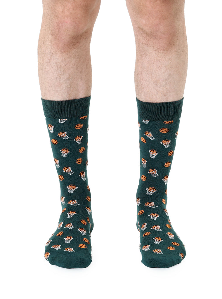 Basketball Mens Bamboo Crew Socks