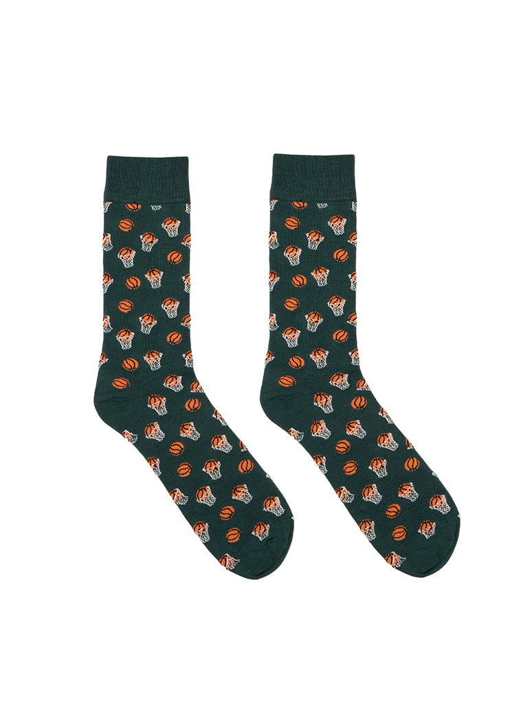 Basketball Mens Bamboo Crew Socks