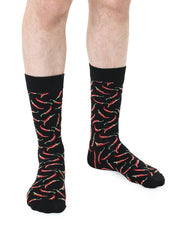 Chili Peppers Mens Bamboo Crew Socks