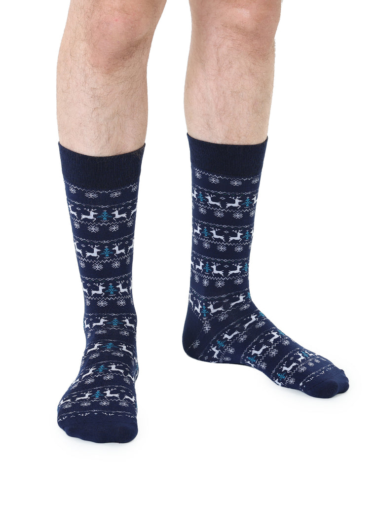 Reindeer Mens Bamboo Crew Socks