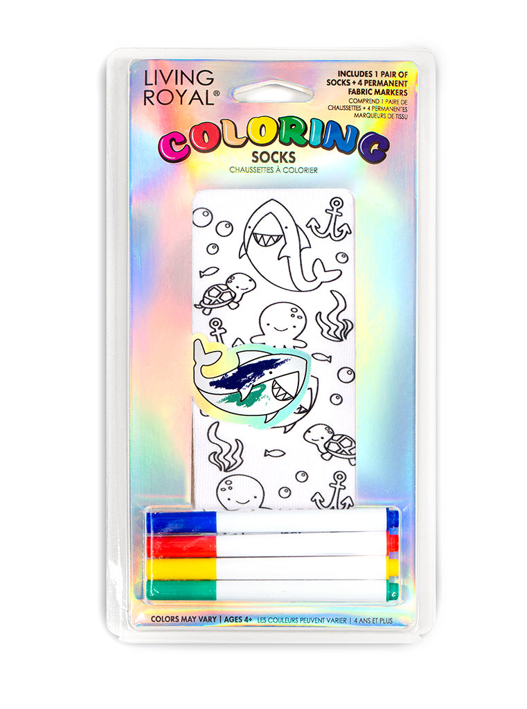 Ocean Pals Coloring Socks