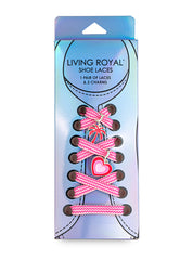 Pink Waves Shoe Laces and Charm Set