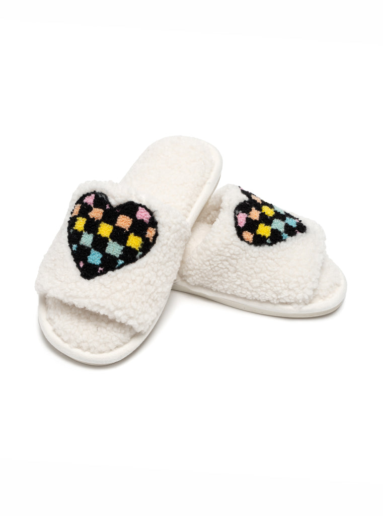 White Retro Heart Slides