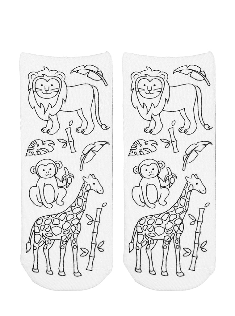 Zoo Coloring Socks