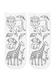 Zoo Coloring Socks