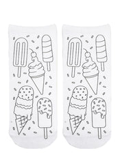 Ice Cream Coloring Socks