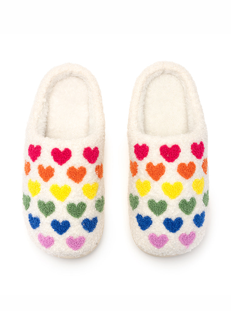 Rainbow Heart Slippers