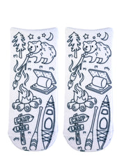 Camping Coloring Sock