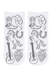 Cowboy Coloring Sock