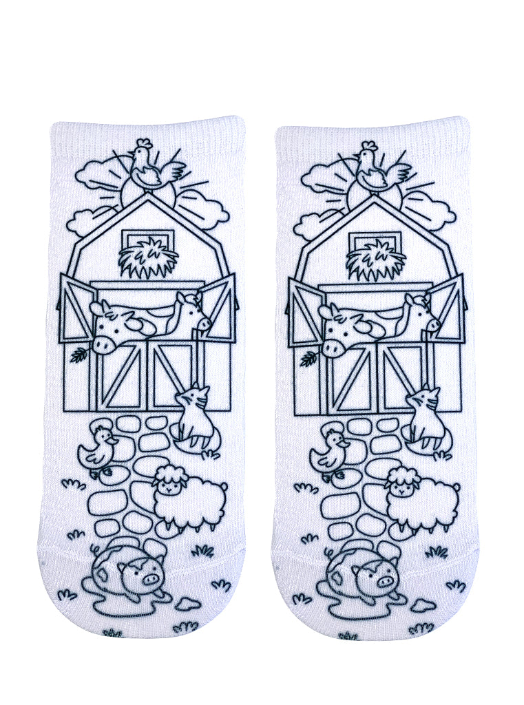 Farm Coloring Sock