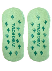 Fuzzy Cactus Slipper Socks