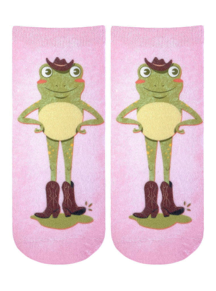 Giddy Up Frog Ankle Socks