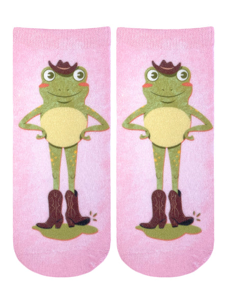 Giddy Up Frog Ankle Socks