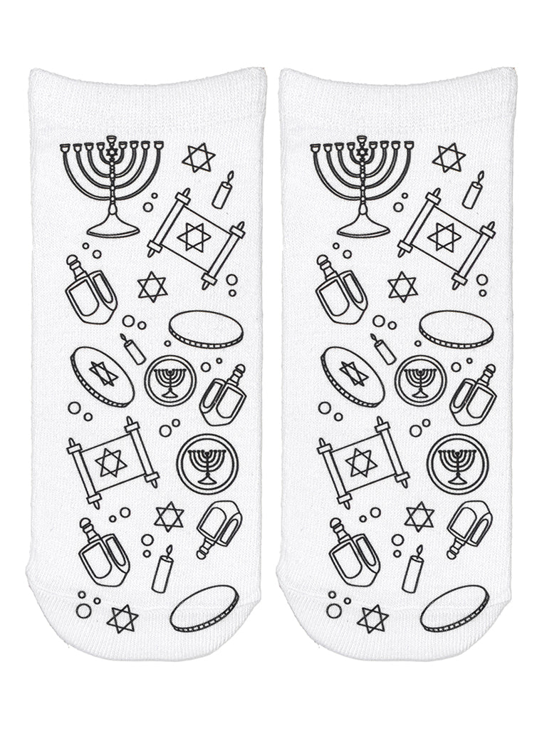 Hanukkah Coloring Socks