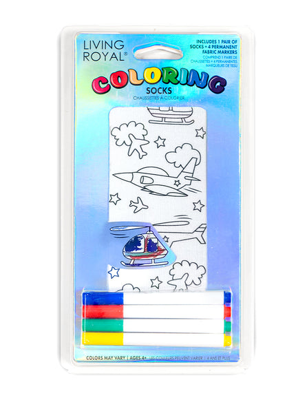 Airplane Coloring Socks