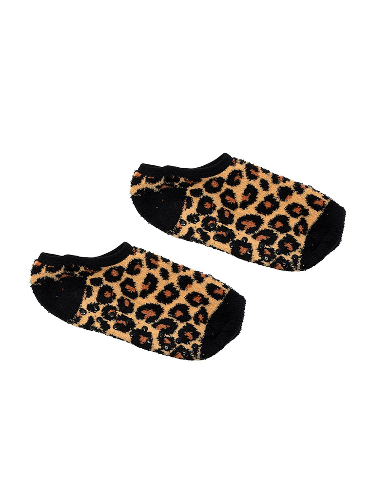 Animal Print Fuzzy Slipper Sock