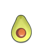 Avocado-shaped trinket tray on a white background.