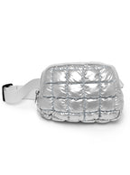 Silver Puffer Belt Bag
