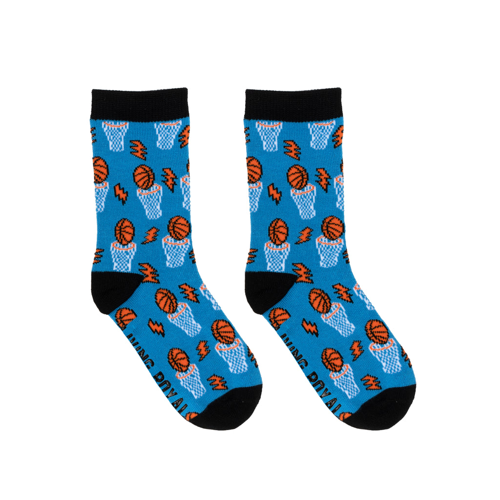 Basketball Kids Bamboo Crew Socks