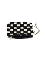 Black Checker Chain Pouch