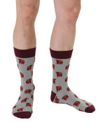 Brown Bear Mens Bamboo Crew Socks