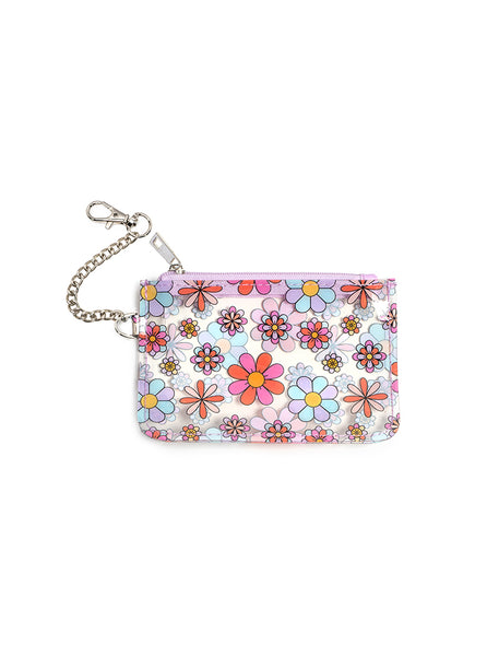 Clear Flower Key Chain Pouch