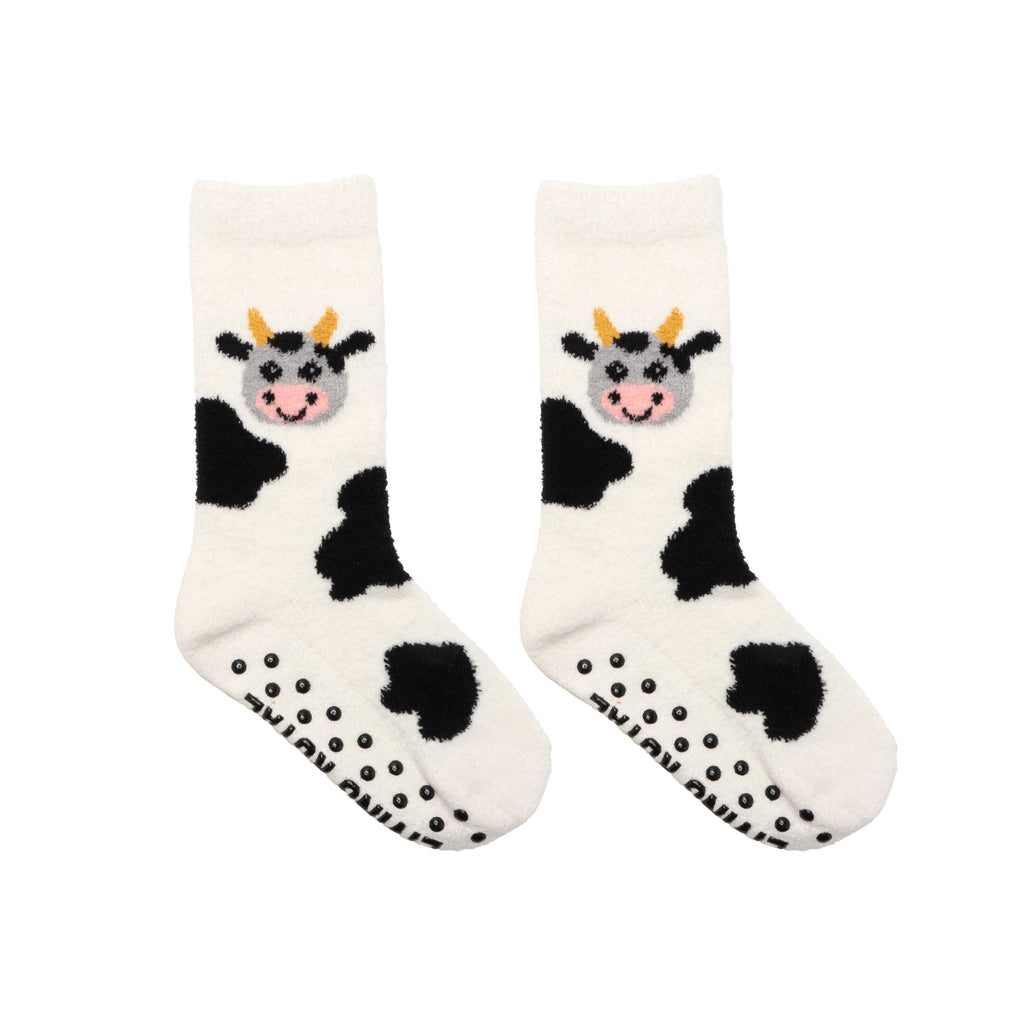 Cow Kids Fuzzy Socks