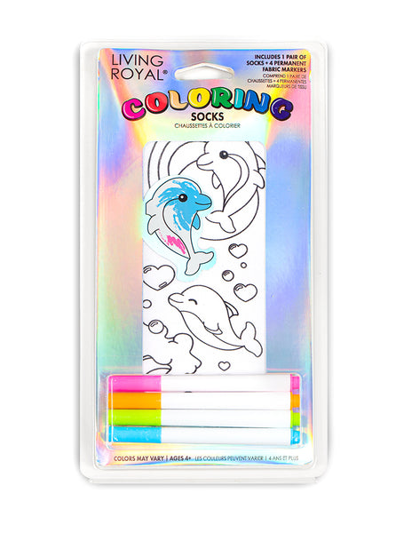 Dolphin Coloring Sock