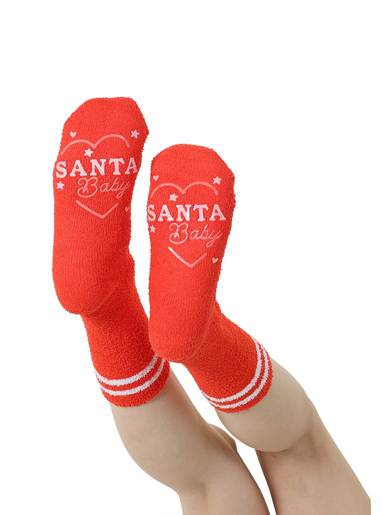 Santa Baby Fuzzy Crew Socks