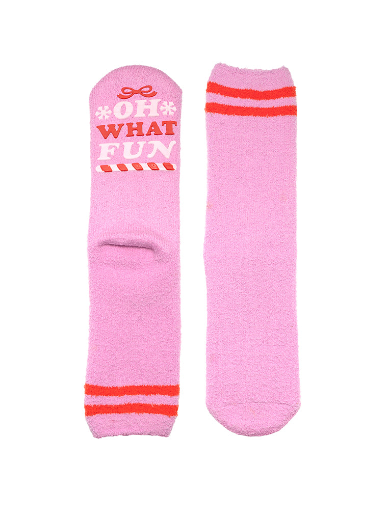 Oh What Fun Fuzzy Crew Socks