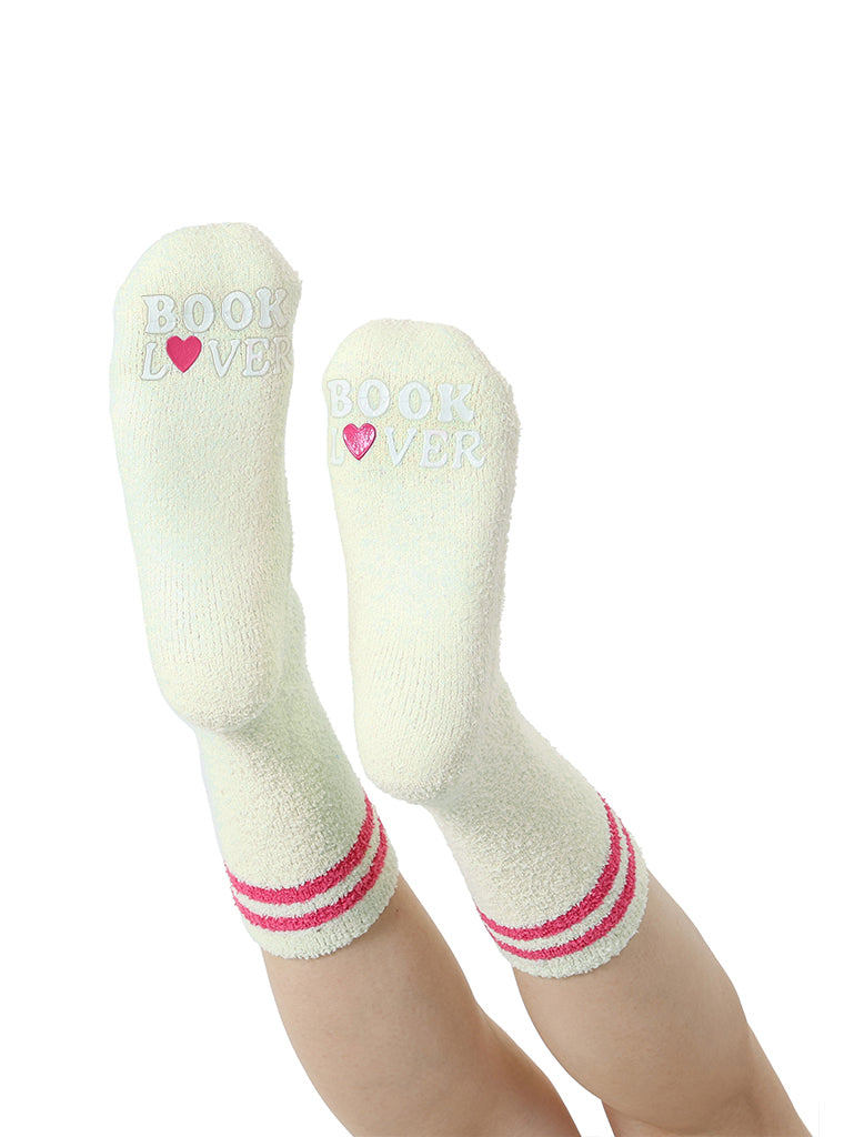 Book Lover Fuzzy Crew Socks