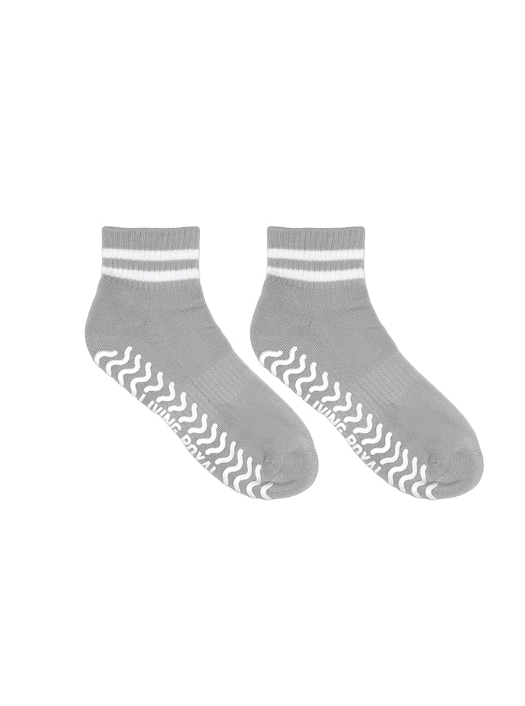 Grey Stripe Grip Socks