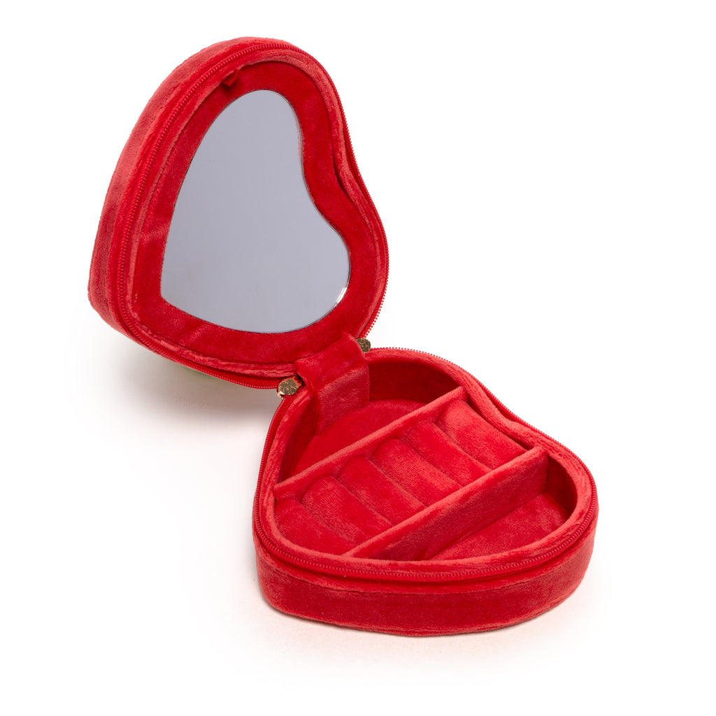 Heart Rose Jewelry Zip Case