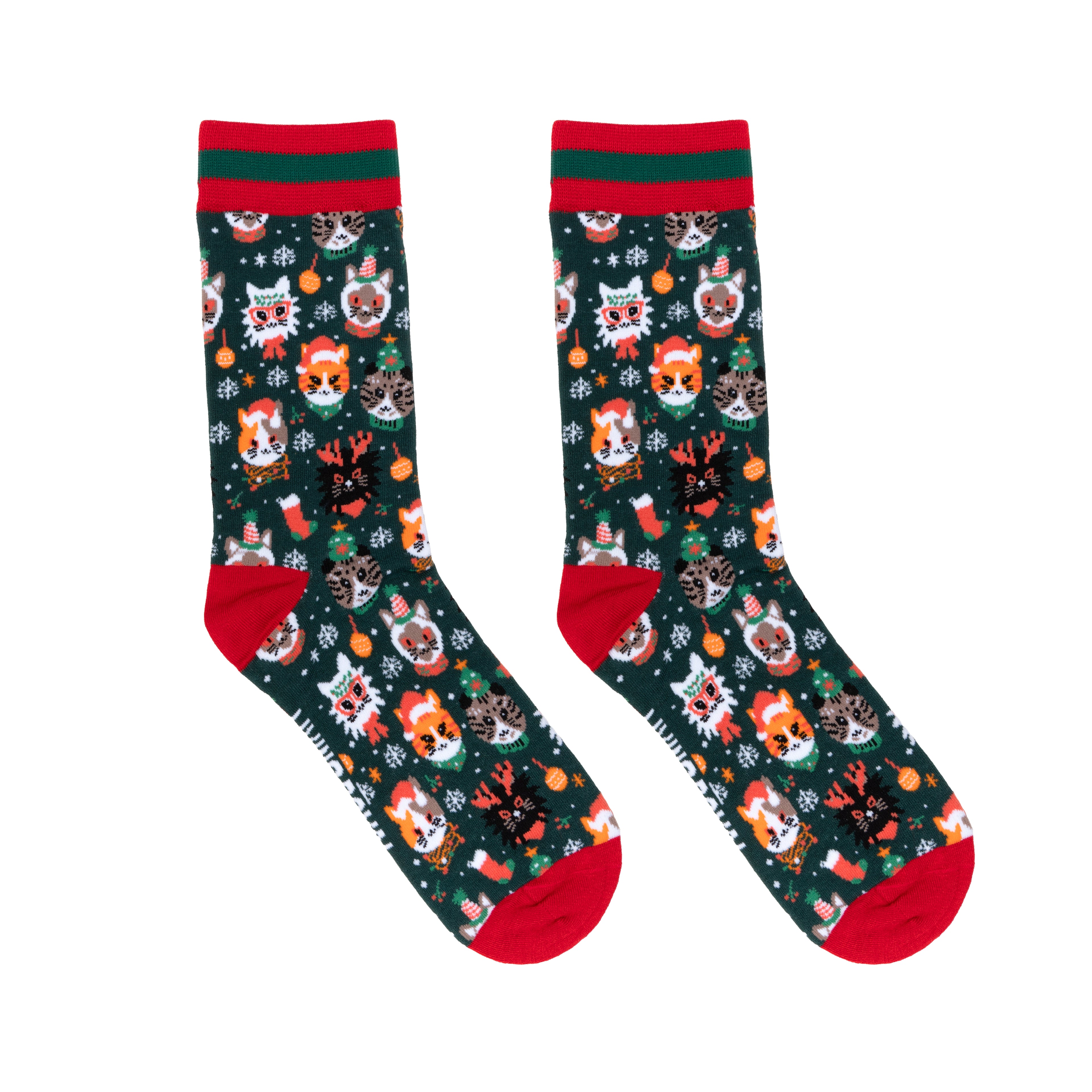 Holiday Cat Women's Bamboo Crew Socks