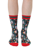 Holiday Cat Women's Bamboo Crew Socks