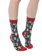 Holiday Dog Women's Bamboo Crew Socks