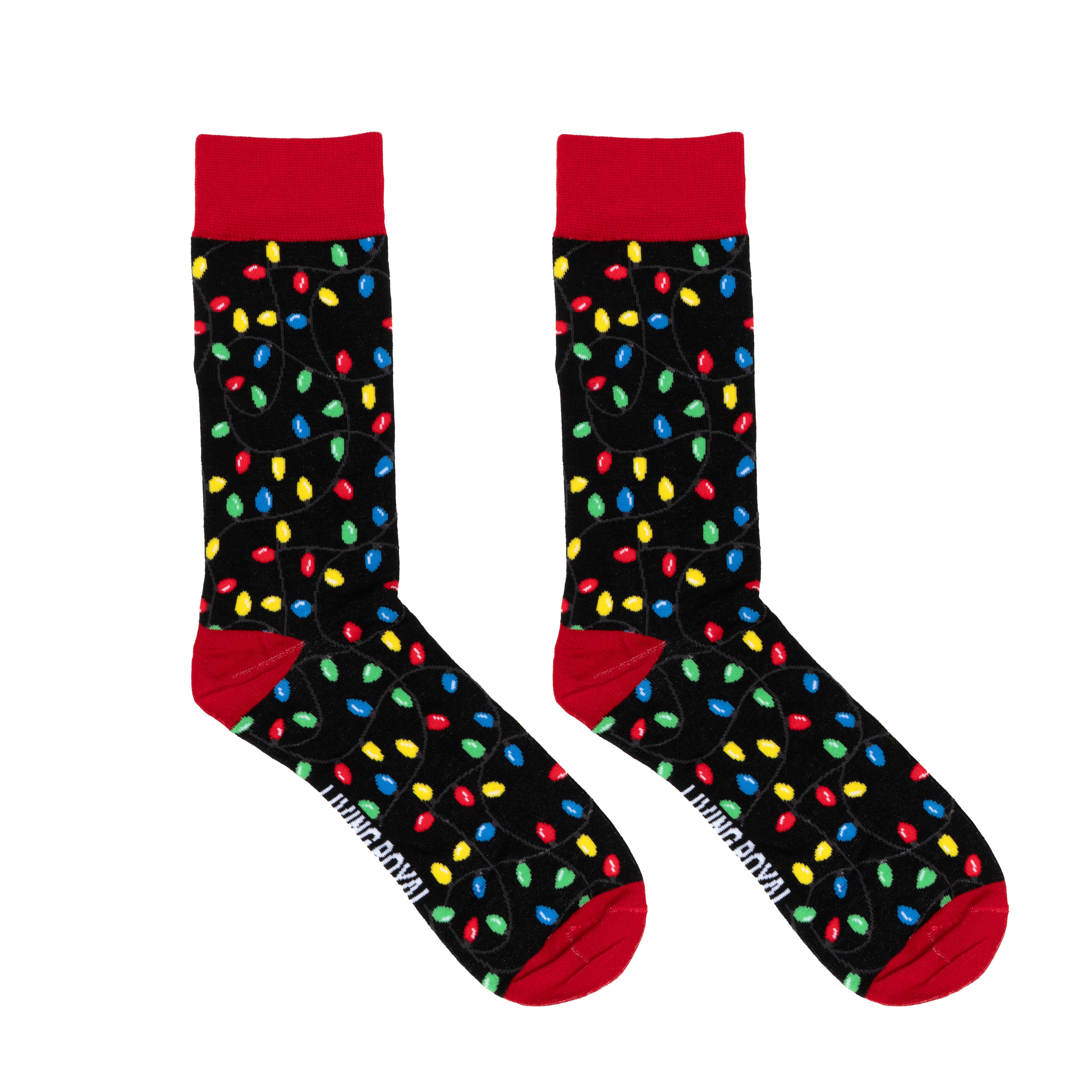 Holiday Lights Mens Bamboo Crew Socks