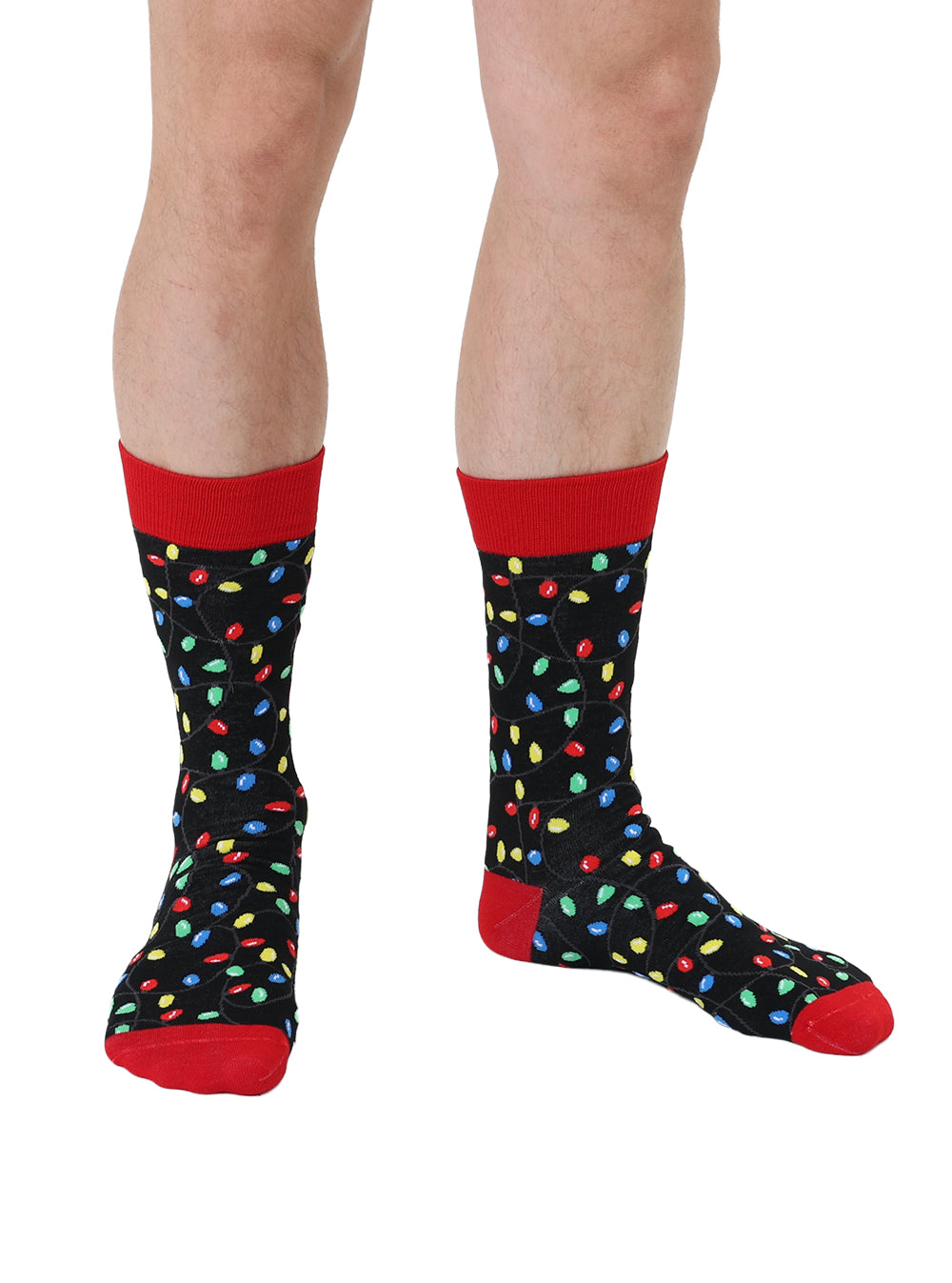 Holiday Lights Mens Bamboo Crew Socks