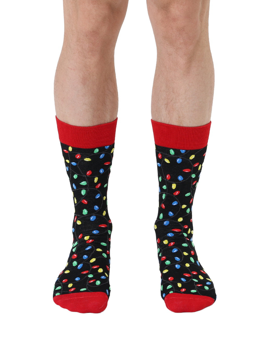 Holiday Lights Mens Bamboo Crew Socks