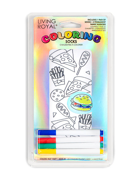 Junk Food Life Coloring Socks