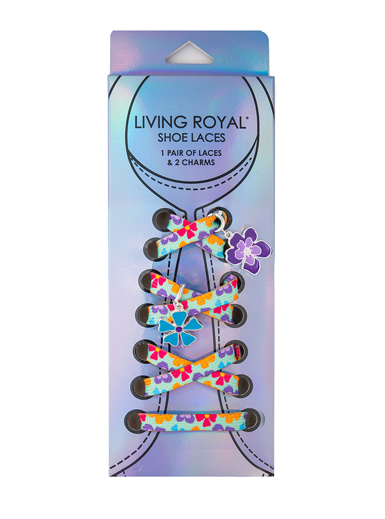 Flower Power Shoelaces + Charm Set