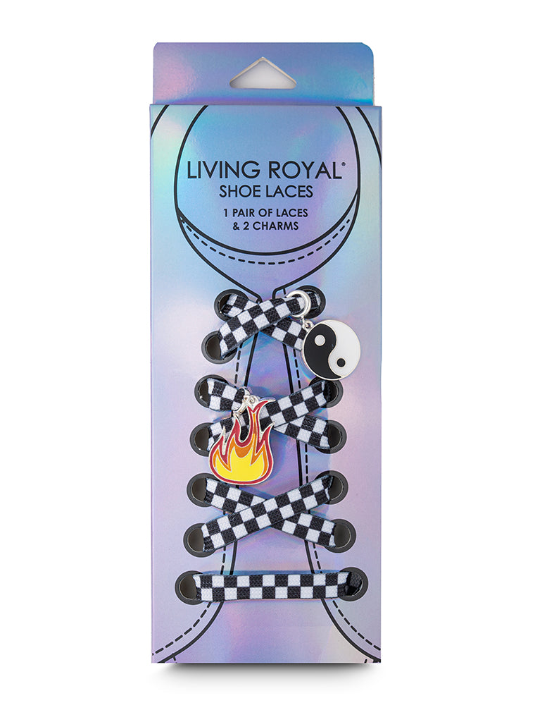 Checker Shoelaces + Charm Set