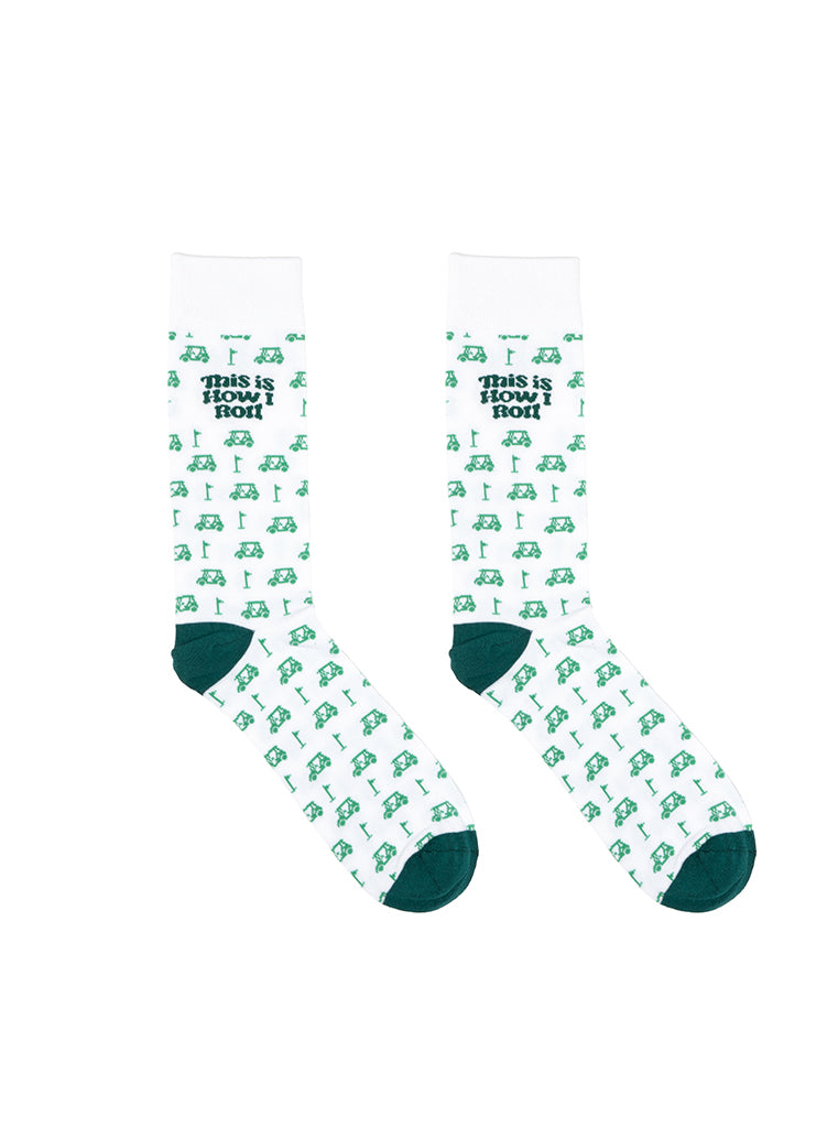Golf Cart Mens Bamboo Crew Socks