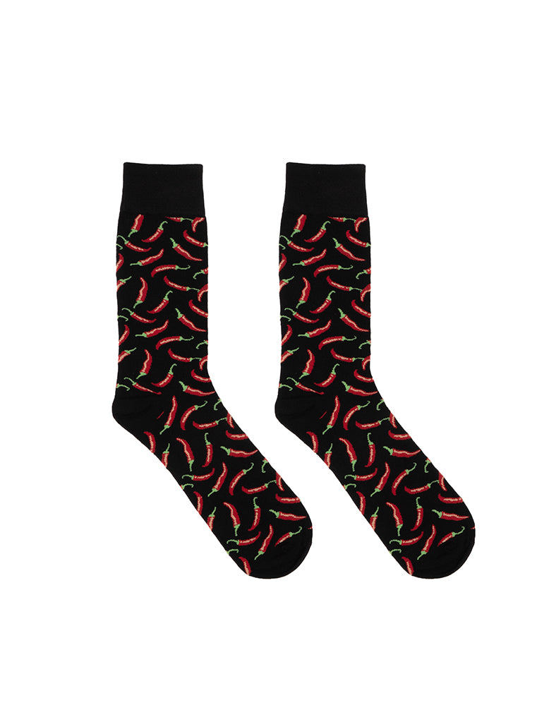 Chili Peppers Mens Bamboo Crew Socks