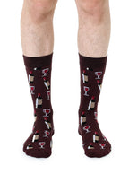 Wine Mens Bamboo Crew Socks